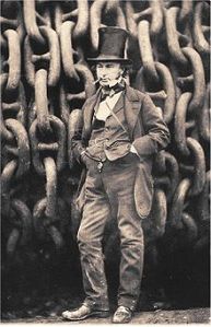 Isambard Kingdom Brunel by the launching chains of the SS Great Eastern