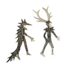 Becky Crow's Wolf and Stag Pins