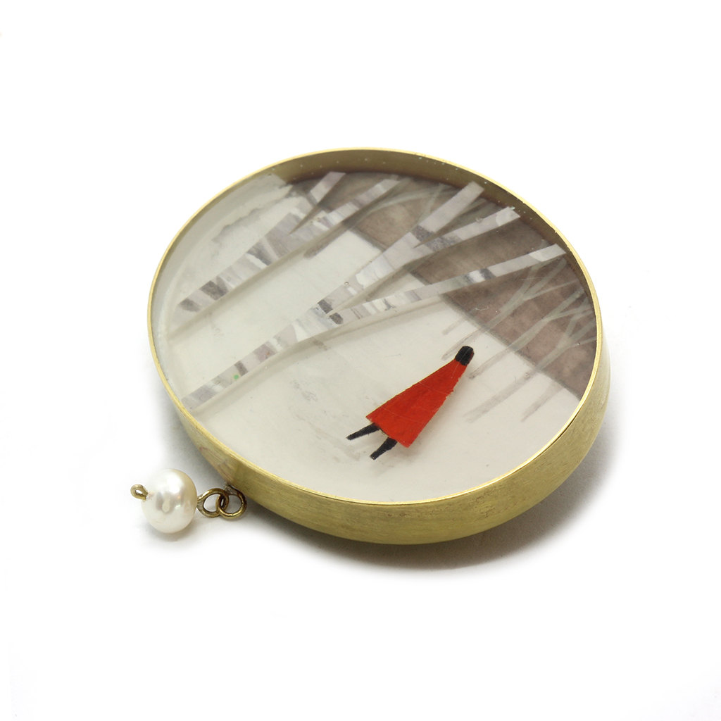 Red in the Woods brooch by Rachel Larkins - Dazzle Invites