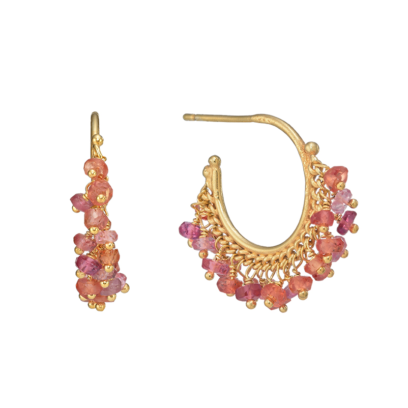 Kate Wood - Orange Sapphire Hoops