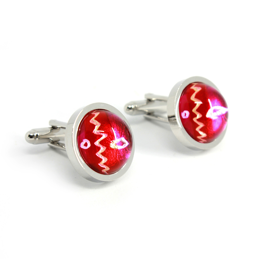 Pink Dome Cufflinks by Gail Klevan