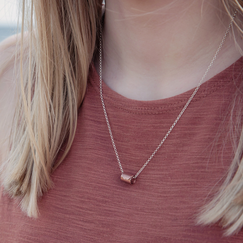 Rolled Wave Rose Gold Pendant by Hannah Louise Lamb